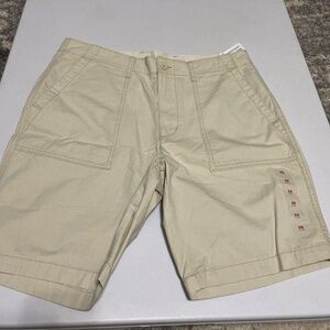 Old Navy Mens shorts size 36 Khaki creamish lived-in straight shorts 100% cotton